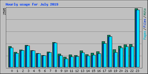 Hourly usage for July 2019