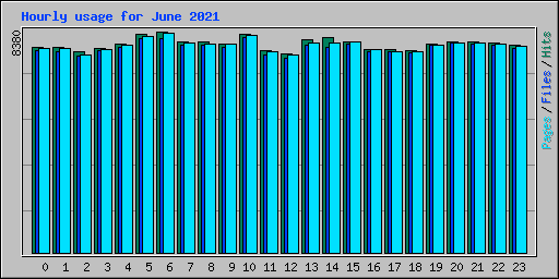 Hourly usage for June 2021