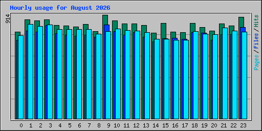 Hourly usage for August 2026