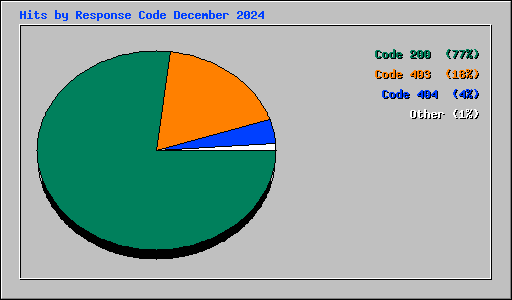 Hits by Response Code December 2024