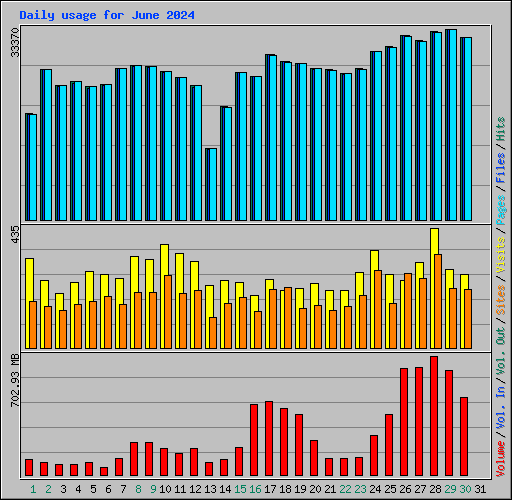 Daily usage for June 2024