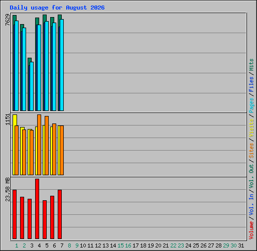 Daily usage for August 2026