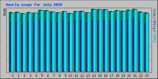 Hourly usage for July 2020