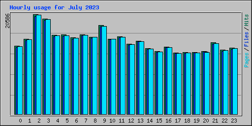 Hourly usage for July 2023