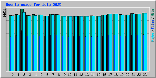 Hourly usage for July 2025