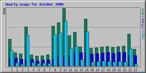 Hourly usage for October 2008