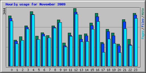 Hourly usage for November 2009