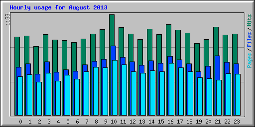 Hourly usage for August 2013