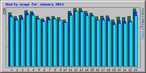 Hourly usage for January 2014