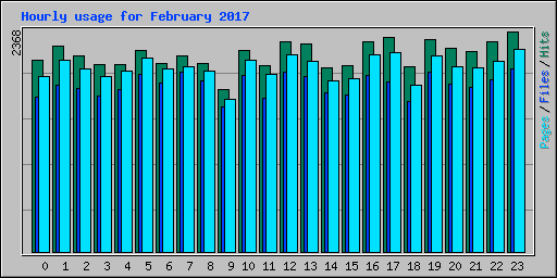 Hourly usage for February 2017