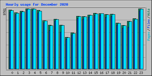 Hourly usage for December 2020