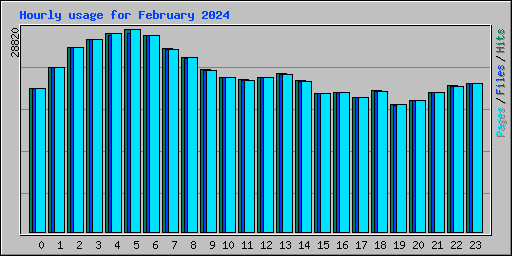 Hourly usage for February 2024