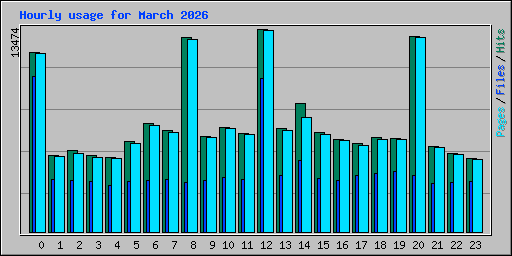Hourly usage for March 2026